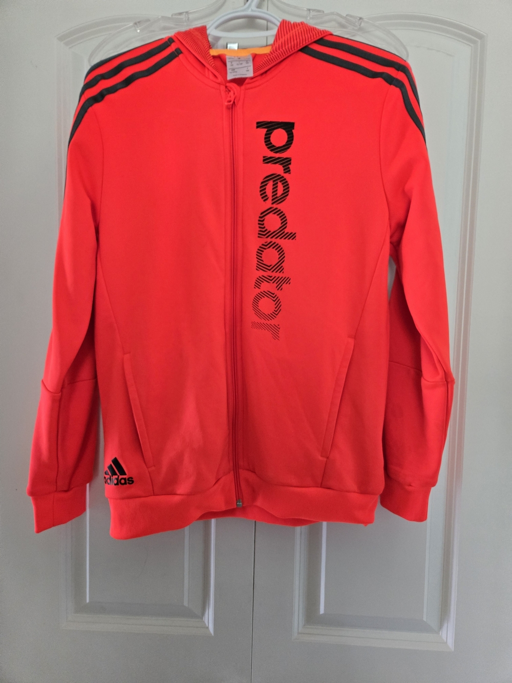 adidas Bright Red Predator  Zip-up Hoodie with Black Accents